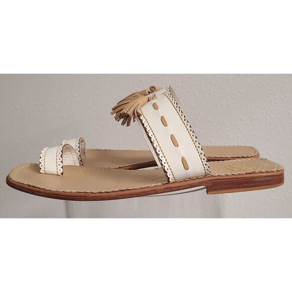 Penelope Chilvers White Leather Sandals EU 38 US 7 Boho Bohemian Coastal Resort - Picture 3 of 6